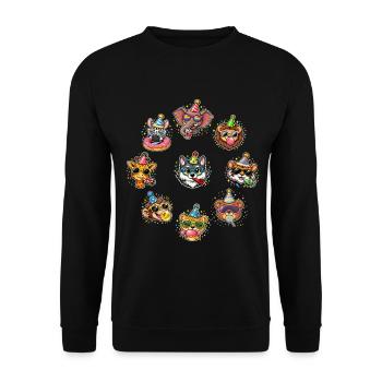 Animals Zoo Party Jungle Zoo Birthday Party - Unisex Sweatshirt - black - Front - Alina (178cm) & Michal (187cm)