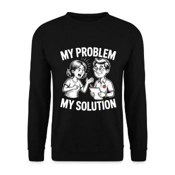 Elementary Teacher My Problem My Pictogram Dad Mom - Unisex Sweatshirt - black - Front - Alina (178cm) & Michal (187cm)