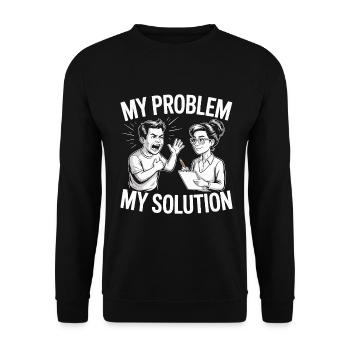 Elementary Teacher My Problem My Pictogram Mom Dad - Unisex Sweatshirt - black - Front - Alina (178cm) & Michal (187cm)