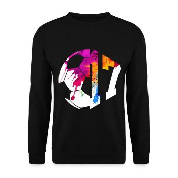NO. 17 FOOTBALLER NUMBER 17 FOOTBALL 17TH BIRTHDAY - Unisex Sweatshirt - black - Front - Alina (178cm) & Michal (187cm)