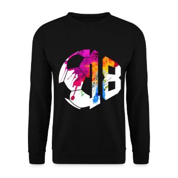 NON. 18 FOOTBALLEUR NUMÉRO 18 FOOTBALL 18E ANNIVERSAIRE - Sweat-shirt Unisexe - noir - Devant - Alina (178cm) & Michal (187cm)