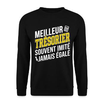 Humour Métier Meilleur Trésorier - Sweat-shirt Unisexe - noir - Devant - Alina (178cm) & Michal (187cm)