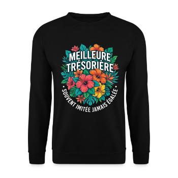 Métier Meilleur Trésorière Fleurs - Sweat-shirt Unisexe - noir - Devant - Alina (178cm) & Michal (187cm)