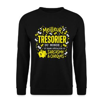 Humour Métier Meilleur Trésorier - Sweat-shirt Unisexe - noir - Devant - Alina (178cm) & Michal (187cm)