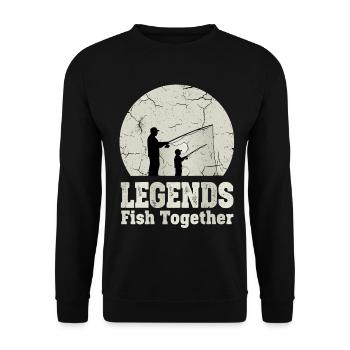 Légende du père et fils de la pêche - Sweat-shirt Unisexe - noir - Devant - Alina (178cm) & Michal (187cm)