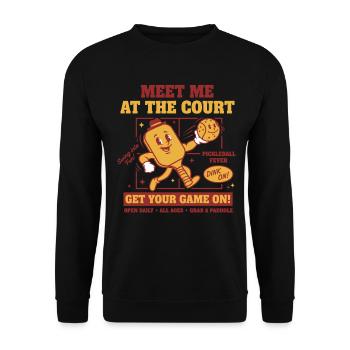 Joueur drôle de pickleball Rendez-vous au court Love - Sweat-shirt Unisexe - noir - Devant - Alina (178cm) & Michal (187cm)