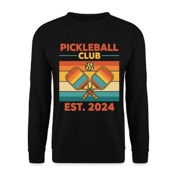 Pickleball Club Est 2024 Funny Player Pickle Ball - Unisex Sweatshirt - black - Front - Alina (178cm) & Michal (187cm)
