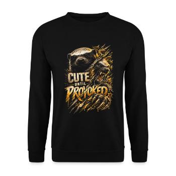 Honey Badger Animal Cute Until Provoked - Unisex Sweatshirt - black - Front - Alina (178cm) & Michal (187cm)