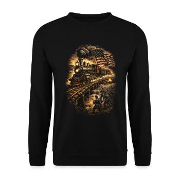 Model Railway Railway - Unisex Sweatshirt - black - Front - Alina (178cm) & Michal (187cm)