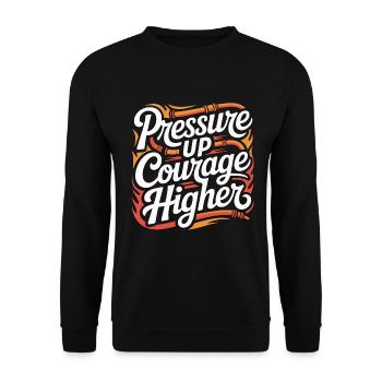 Fire Engineer Pressure Up Courage Fire Department - Unisex Pullover - Schwarz - Vorne - Alina (178cm) & Michal (187cm)