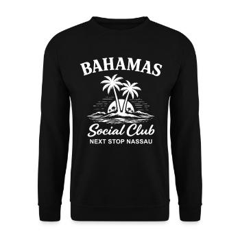Bahamas Social Club Next Stop Nassau - Unisex Sweatshirt - black - Front - Alina (178cm) & Michal (187cm)