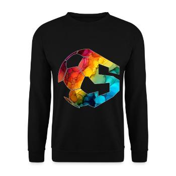 NR. 5 FUßBALLER NUMMER 5 FUßBALL 5. GEBURTSTAG - Unisex Pullover - Schwarz - Vorne - Alina (178cm) & Michal (187cm)