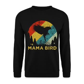Mama Bird Retro Vintage-Muttertags-Ästhetik - Unisex Pullover - Schwarz - Vorne - Alina (178cm) & Michal (187cm)