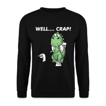 Lustiger T-Rex-Dinosaurier: Na ja, Mist. - Unisex Pullover - Schwarz - Vorne - Alina (178cm) & Michal (187cm)