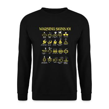 Car Warning Signs - Unisex Sweatshirt - black - Front - Alina (178cm) & Michal (187cm)