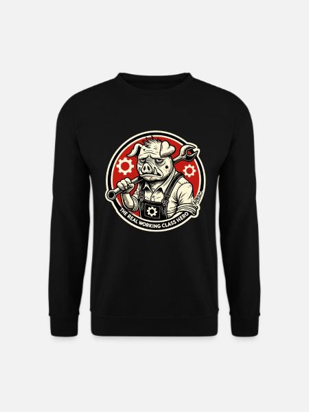 Real Working Class Hero Pig - Unisex Sweatshirt - black