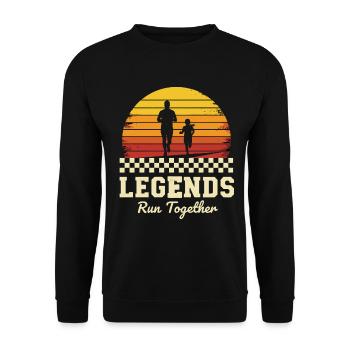 Running Legends Father Daughter - Unisex Sweatshirt - black - Front - Alina (178cm) & Michal (187cm)