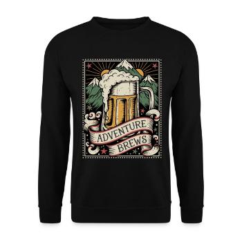 Adventure Brews Wandern Bier - Unisex Pullover - Schwarz - Vorne - Alina (178cm) & Michal (187cm)