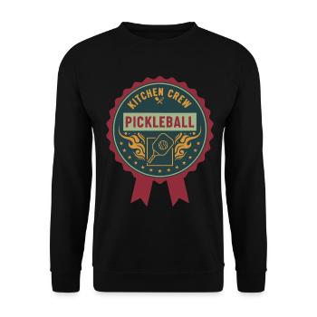 Pickleball Kitchen Crew Funny Player Love - Unisex Sweatshirt - black - Front - Alina (178cm) & Michal (187cm)