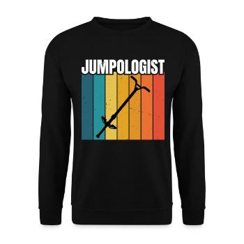  Jumpologist Pogo Stick Jumping Champion Bouncing - Unisex Sweatshirt - black - Front - Alina (178cm) & Michal (187cm)