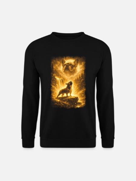French Bulldog, Moon - Unisex Sweatshirt - black