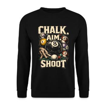 8-Ball Billard Chalk Aim Shoot - Unisex Pullover - Schwarz - Vorne - Alina (178cm) & Michal (187cm)