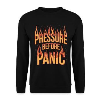 Fire Engineer Pressure Before Panic Fire Officer - Unisex Sweatshirt - black - Front - Alina (178cm) & Michal (187cm)