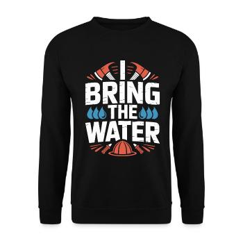 Fire Engineer I Bring The Water Emergency Response - Unisex Pullover - Schwarz - Vorne - Alina (178cm) & Michal (187cm)