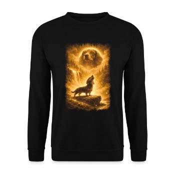 Teckel, Lune - Sweat-shirt Unisexe - noir - Devant - Alina (178cm) & Michal (187cm)