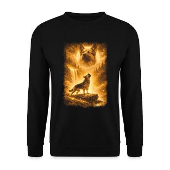 German Shepherd, Moon - Unisex Sweatshirt - black - Front - Alina (178cm) & Michal (187cm)