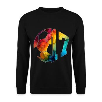 NO. 17 FOOTBALLER NUMBER 17 FOOTBALL 17TH BIRTHDAY - Unisex Sweatshirt - black - Front - Alina (178cm) & Michal (187cm)