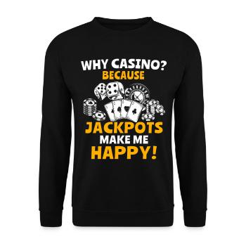 Casino Casino Game - Unisex Sweatshirt - black - Front - Alina (178cm) & Michal (187cm)