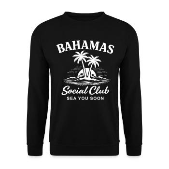 Bahamas Social Club Sea You Soon - Unisex Sweatshirt - black - Front - Alina (178cm) & Michal (187cm)