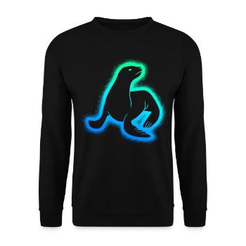 Seal Seal Kids Men Boys Seals - Unisex Sweatshirt - black - Front - Alina (178cm) & Michal (187cm)