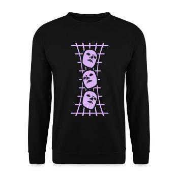 Masken Gitter Abstrakt Kunst - Unisex Pullover - Schwarz - Vorne - Alina (178cm) & Michal (187cm)