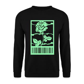 Gothic Rose Barbed Wire Barcode Urban Style - Unisex Sweatshirt - black - Front - Alina (178cm) & Michal (187cm)