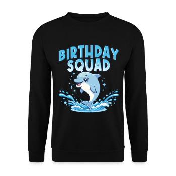 Croisière d’été Birthday Squad Beach Dolphin - Sweat-shirt Unisexe - noir - Devant - Alina (178cm) & Michal (187cm)