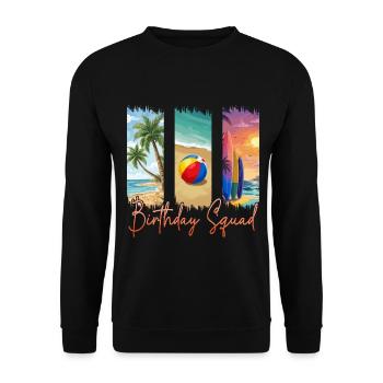 Croisière d’été sur la plage Birthday Squad - Sweat-shirt Unisexe - noir - Devant - Alina (178cm) & Michal (187cm)