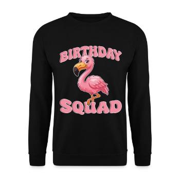 Équipe d’anniversaire Croisière d’été sur la plage Flamingo - Sweat-shirt Unisexe - noir - Devant - Alina (178cm) & Michal (187cm)