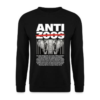 Chemise anti-zoo Chemise pour le bien-être animal Elephant Freedom - Sweat-shirt Unisexe - noir - Devant - Alina (178cm) & Michal (187cm)