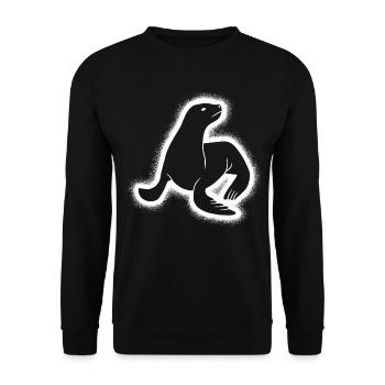 Seal Seal Children Boys Men Seals - Unisex Sweatshirt - black - Front - Alina (178cm) & Michal (187cm)