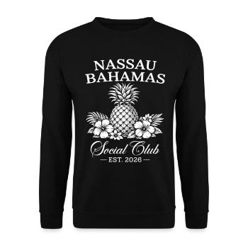 Nassau Bahamas Social Club Est 2026 - Unisex Sweatshirt - black - Front - Alina (178cm) & Michal (187cm)