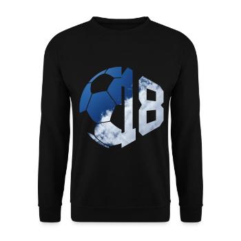 NON. 18 FOOTBALLEUR NUMÉRO 18 FOOTBALL 18E ANNIVERSAIRE - Sweat-shirt Unisexe - noir - Devant - Alina (178cm) & Michal (187cm)