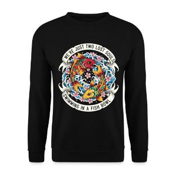Koi Fisch Japan Tattoo Spruch - Unisex Pullover - Schwarz - Vorne - Alina (178cm) & Michal (187cm)