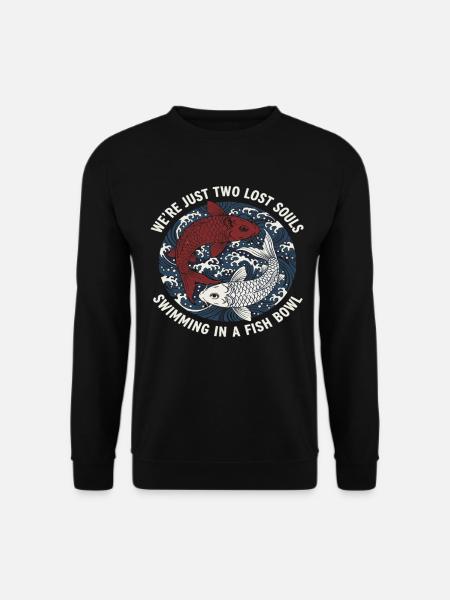 Koi Fish Japan Tattoo Saying - Unisex Sweatshirt - black