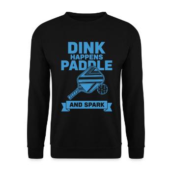 Pickleball-Dink passiert Paddel und Spark Lustig - Unisex Pullover - Schwarz - Vorne - Alina (178cm) & Michal (187cm)