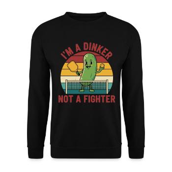 Pickleball-lustiger Spieler Pickle Ball Ich bin ein Dinker - Unisex Pullover - Schwarz - Vorne - Alina (178cm) & Michal (187cm)