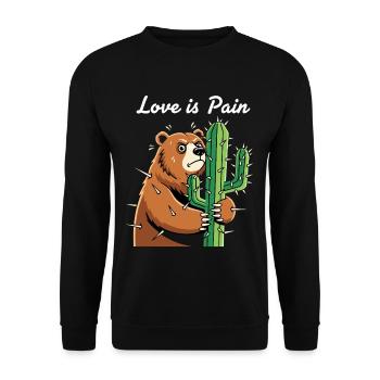 Bear hugging cactus pain - Unisex Sweatshirt - black - Front - Alina (178cm) & Michal (187cm)