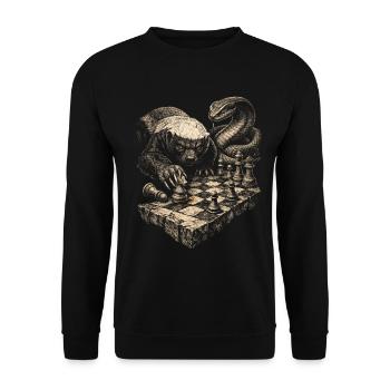 8-Ball Billard Pool And Beer Thats Why I'm Here - Unisex Pullover - Schwarz - Vorne - Alina (178cm) & Michal (187cm)