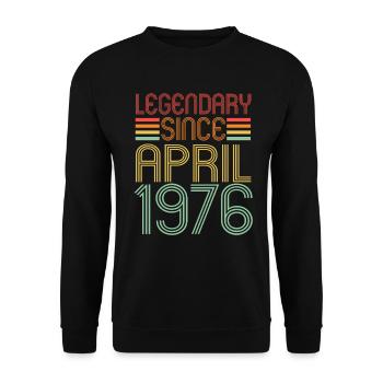 Légendaire depuis avril 1976, Rétro, anniversaire - Sweat-shirt Unisexe - noir - Devant - Alina (178cm) & Michal (187cm)